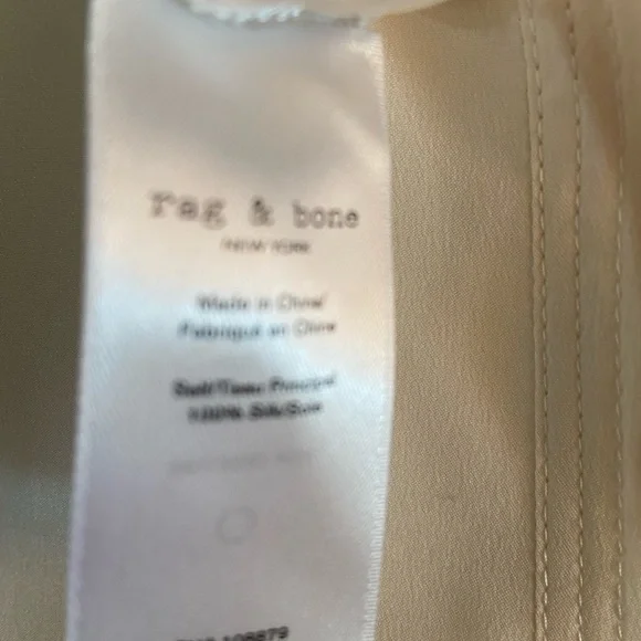 Rag & Bone Runched Ruffle Off White Blouse size 6 - Picture 4 of 16
